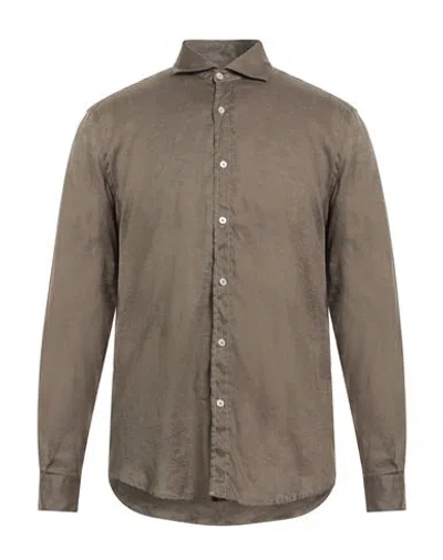 Shop Liu •jo Man Man Shirt Military Green Size 15 ¾ Linen
