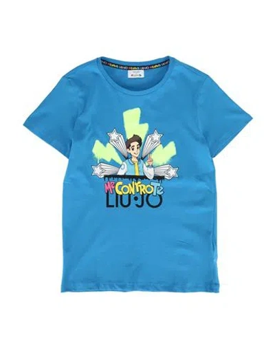 Liu •jo Man Toddler Boy T-shirt Blue Size 6 Cotton In Blue