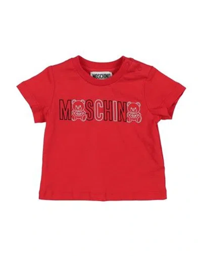 Shop Moschino Baby Newborn Girl T-shirt Red Size 3 Cotton, Elastane