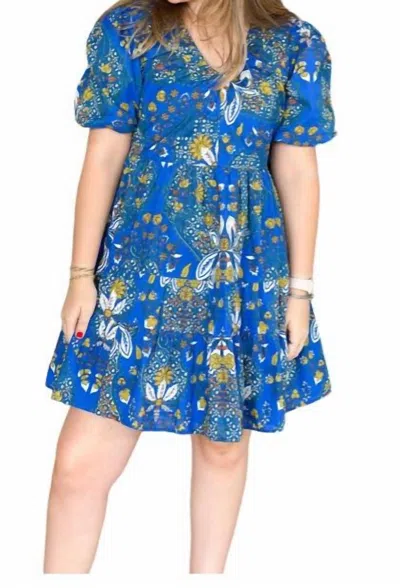 Shop Anna Cate Sloan Dress In Blue Lime In Multi