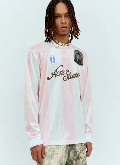 Shop Acne Studios Striped Football Jersey In Pink