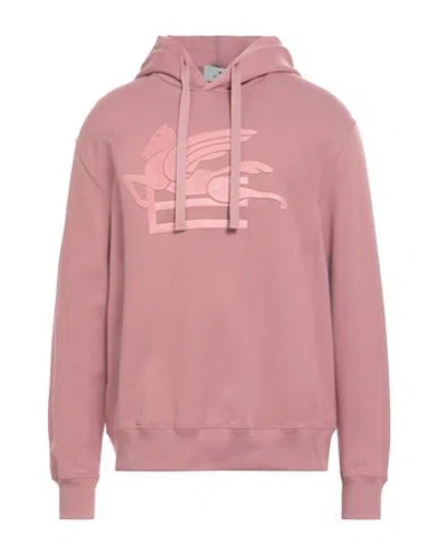 Shop Etro Man Sweatshirt Pastel Pink Size L Cotton