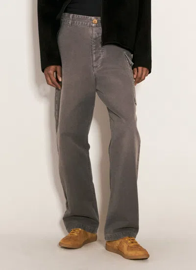 Shop Marni Canvas Cargo Pants In Grey