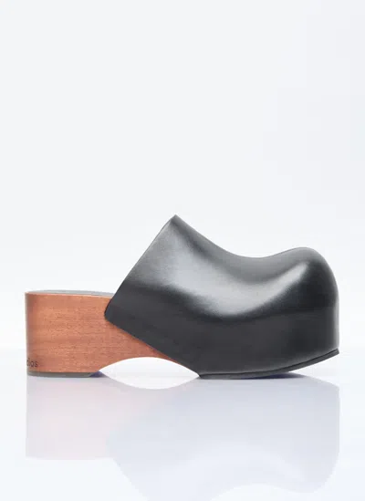 Shop Acne Studios Leather Wood Clogs In Black