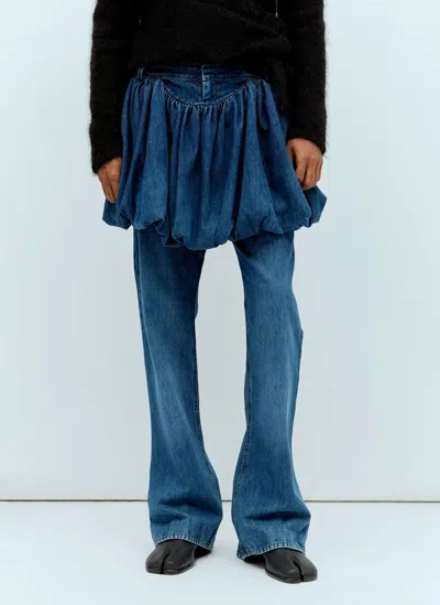 Shop Aaron Esh Puff Skirt Jeans In Blue