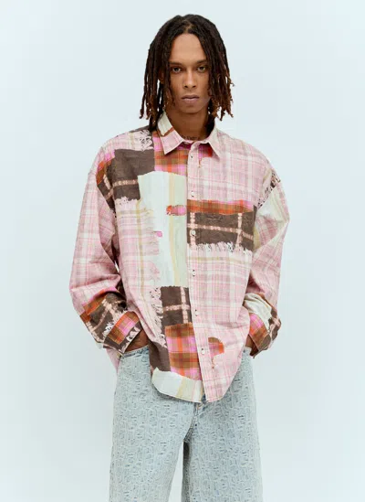 Shop Acne Studios Print Button-up Shirt In Pink