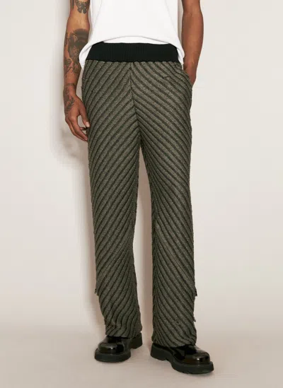 Shop Isa Boulder Diagonal Knit Pants In Grey