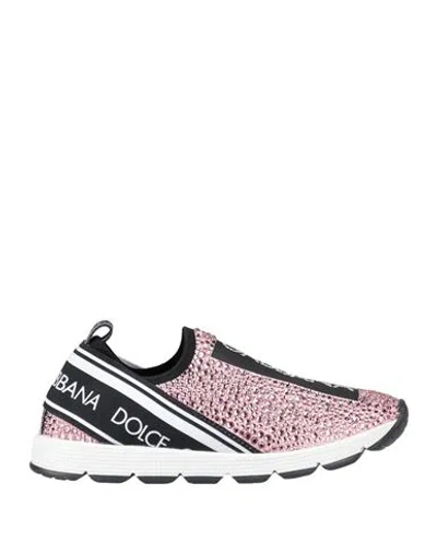 Shop Dolce & Gabbana Toddler Girl Sneakers Pink Size 9c Textile Fibers