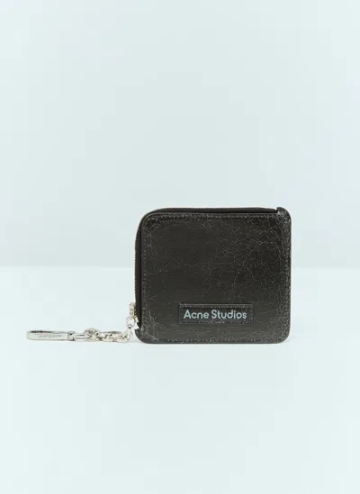 Shop Acne Studios Zip Leather Wallet In Black