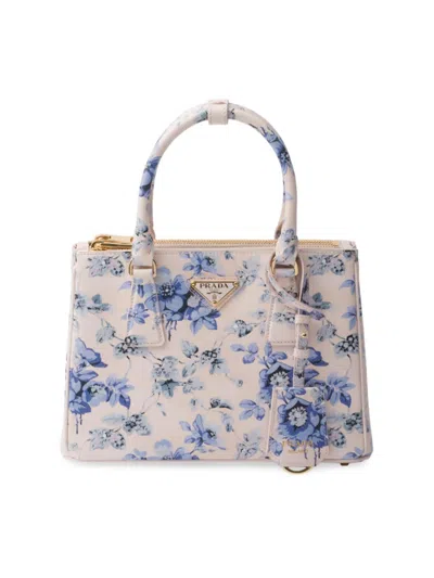 Shop Prada Women's Galleria Printed Saffiano Leather Bag In Blue