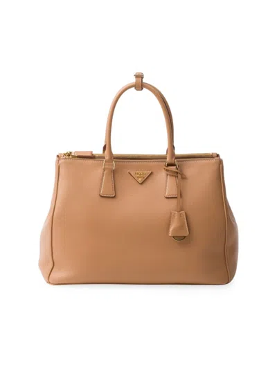 Shop Prada Women's Large Galleria Leather Bag In Beige Khaki