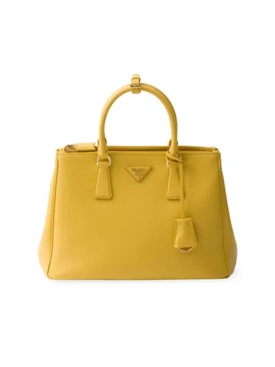 Shop Prada Women's Large Galleria Leather Bag In Yellow