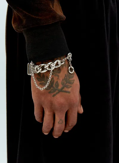 Shop Acne Studios Buckle Chain Bracelet In Silver
