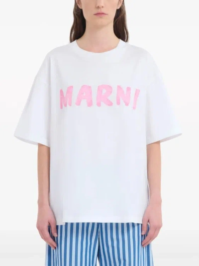 Shop Marni T-shirt  Print White