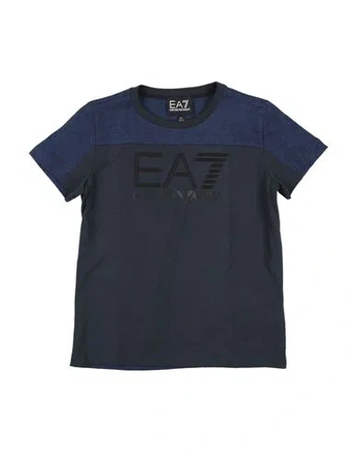 Shop Ea7 Toddler Boy T-shirt Navy Blue Size 6 Cotton