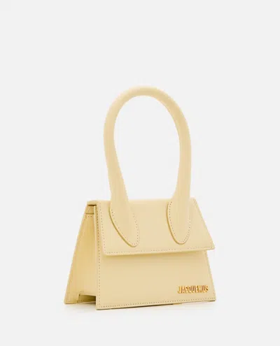 Shop Jacquemus Le Chiquito Moyen Leather Bag In Neutrals