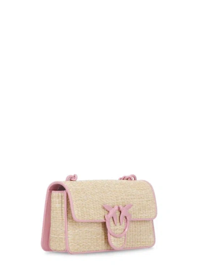 Shop Pinko Mini Love Shoulder Bag In Neutrals
