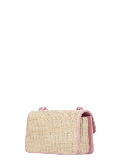 Shop Pinko Mini Love Shoulder Bag In Neutrals