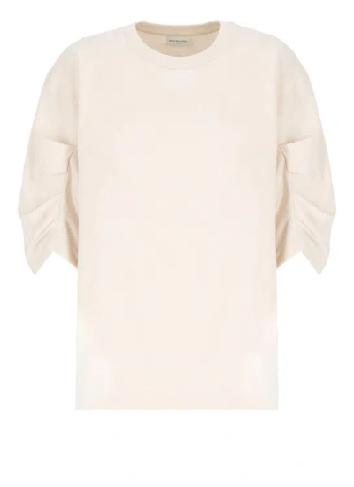 Shop Dries Van Noten Ivory Cotton Tshirt In Neutrals