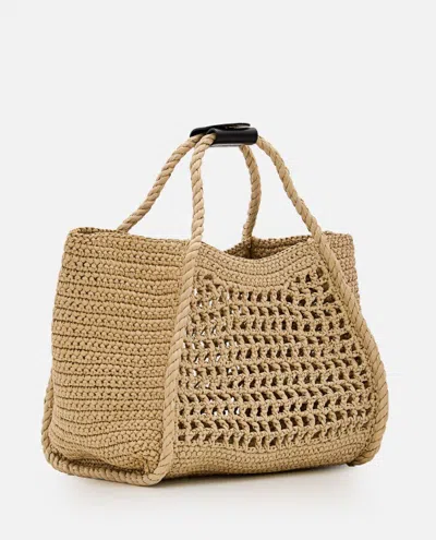 Shop Max Mara Small Basketma Tote Bag In Brown