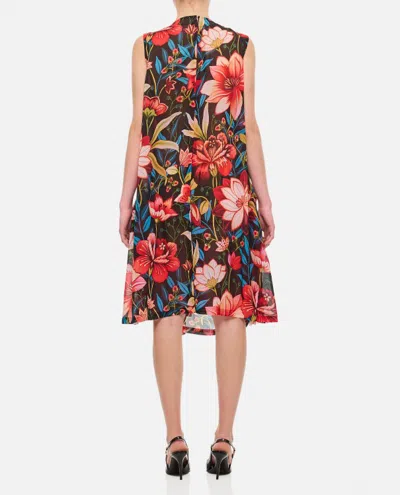 Shop Comme Des Garçons Chiffon Floral Pattern Dress In Multicolor