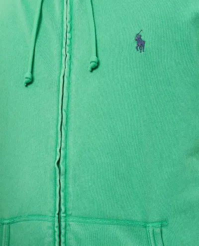 Shop Polo Ralph Lauren Cotton Zipped Sweatshirt In Green
