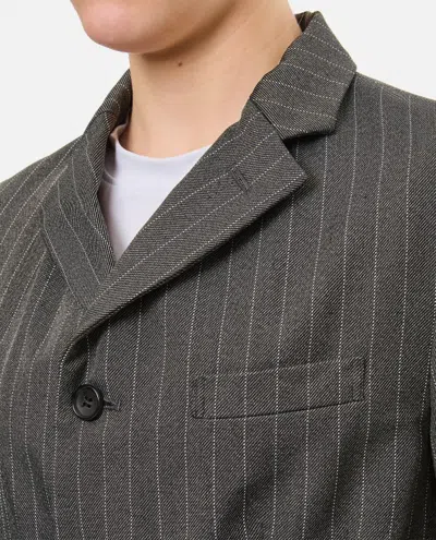 Shop Comme Des Garçons Single Breasted Open Jacket In Grey
