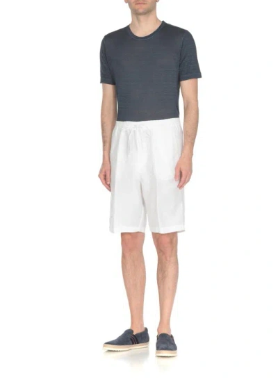 Shop 120% Lino Linen Bermuda Shorts In White