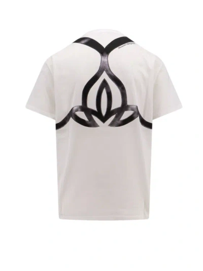 Shop Alexander Mcqueen Cotton T-shirt With Blackewhite Print In White