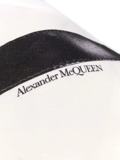 Shop Alexander Mcqueen Cotton T-shirt With Blackewhite Print In White