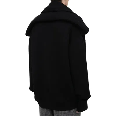 Shop Balenciaga Double Sleeves Sweater In Black