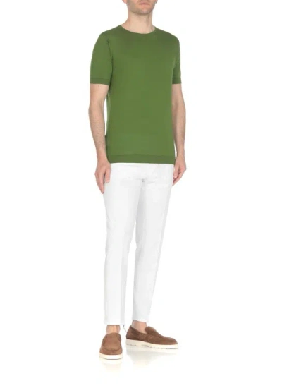 Shop John Smedley Beige Cotton Tshirt In Green