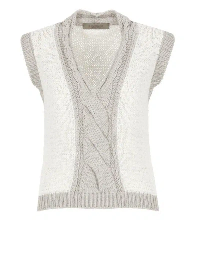 Shop D Exterior White Knitted Gilet