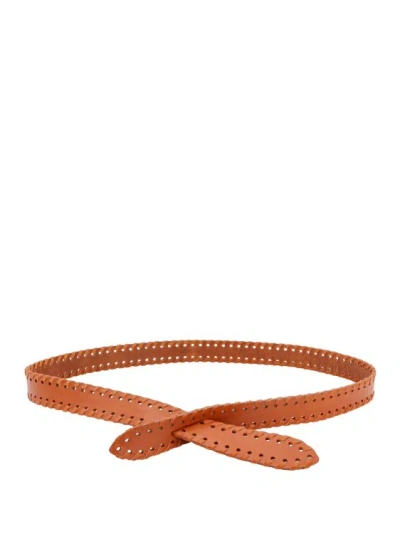 Shop Isabel Marant Leather Belt In Brown