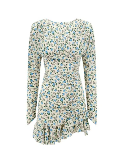 Shop Alessandra Rich Silk Mini Dress With Open-back Detail In Multicolor