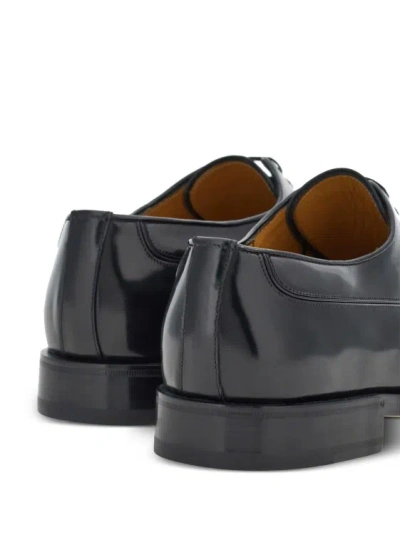 Shop Ferragamo Black Lace-up Oxford Shoes