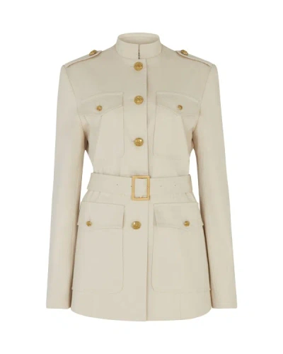Shop Serena Bute Military Jacket - Ecru In Neutrals