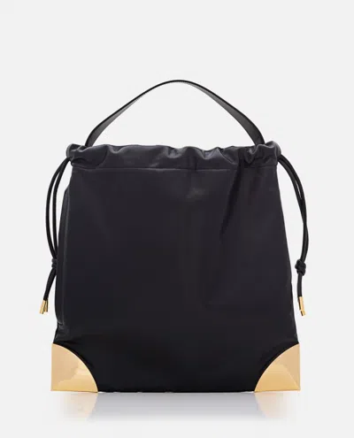 Shop Sacai Corner Metal Drawstring Bag In Black