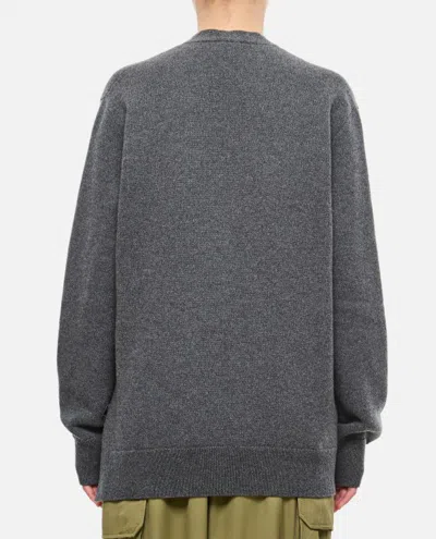 Shop Loewe Asymmetrical Cardigan In Grey