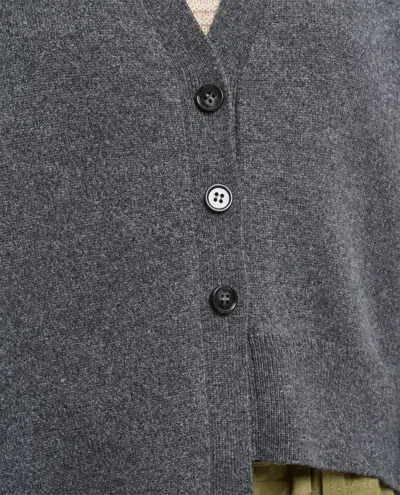 Shop Loewe Asymmetrical Cardigan In Grey