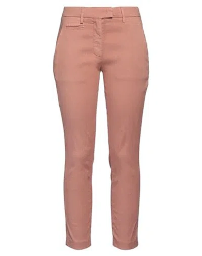 Dondup Woman Pants Blush Size 30 Linen, Lyocell, Elastane In Pink