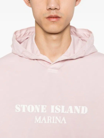 Shop Stone Island Navy Pink Sweatshirt