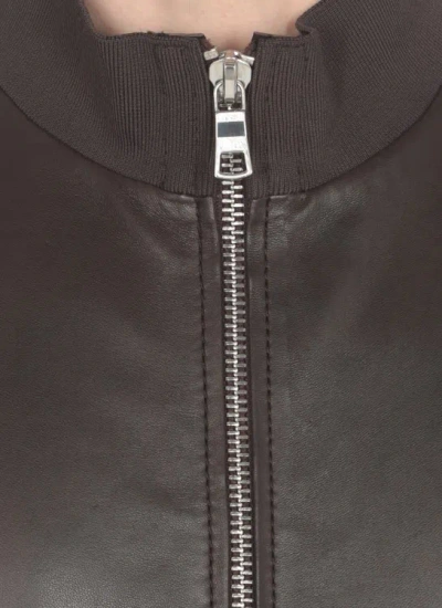 Shop The Jack Leathers Brown Leather Jacket In Black