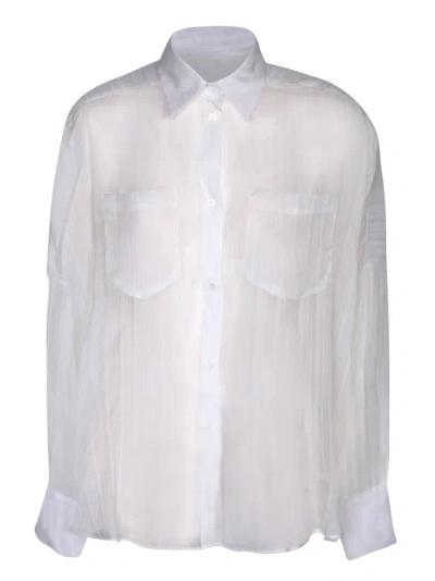 Shop Rev White Silk Shirt
