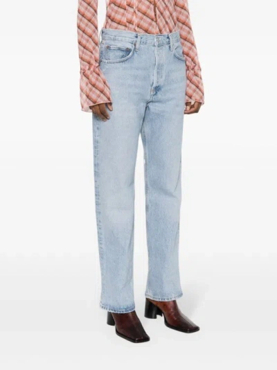 Agolde Low Curve Jeans With Five-pocket Style In Blue
