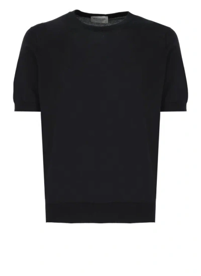 Shop John Smedley Black Cotton Tshirt