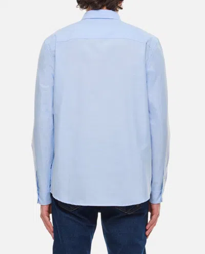 Shop Apc Greg Cotton Shirt In Blue