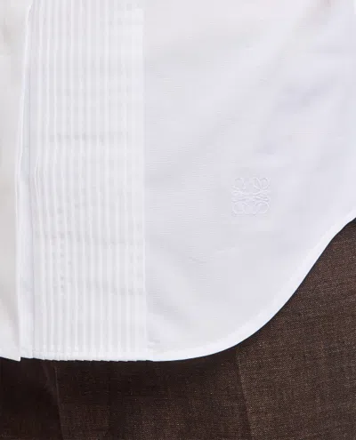 Shop Loewe Pleated Shirt In White