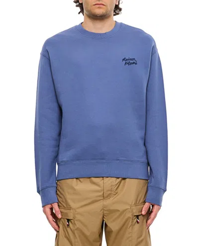 Shop Maison Kitsuné Handwriting Comfort Sweatshirt In Blue