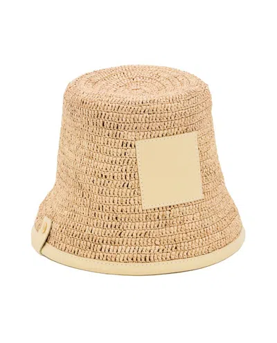 Shop Jacquemus Le Bob Soli Raffia Hat In Neutrals